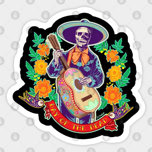 El Cantante_Dia De Los Muertos Sticker by spicoli13